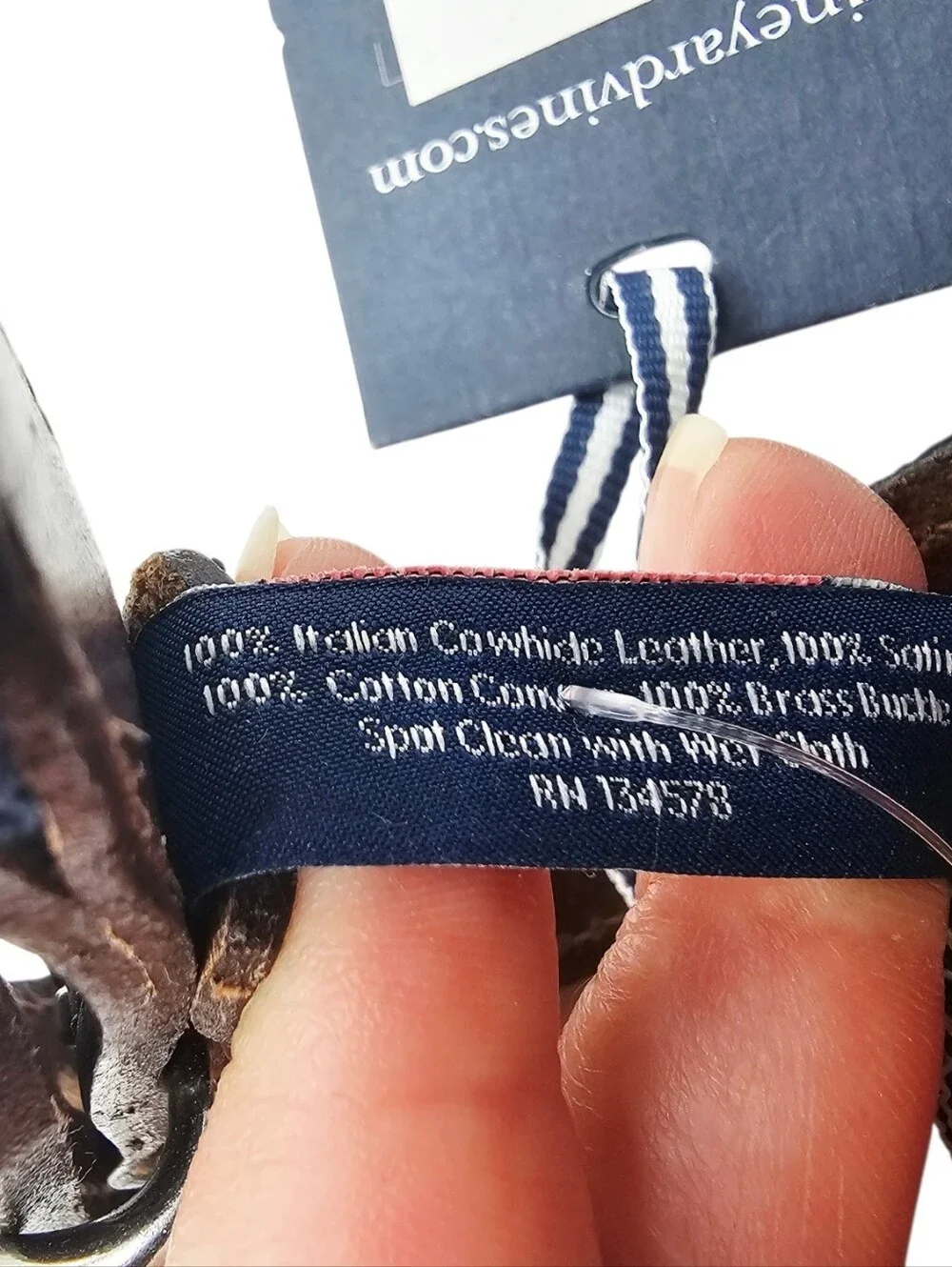 Vineyard Vines Leather Canvas Dog Collar Whale Print Blue NWT